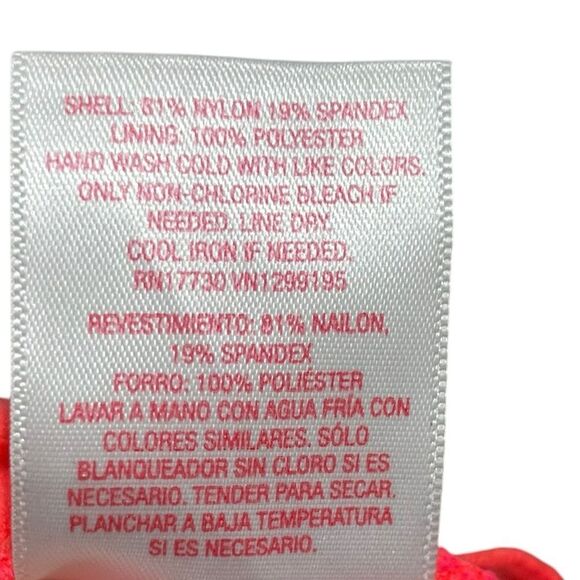 Xhilaration Junior’s Coral Red Front Knot Ribbed Bikini Swim Top, S (0-2), NWT - Picture 7 of 7